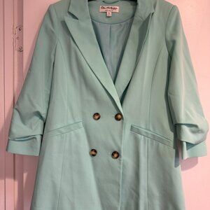 Miss Selfridge mint green double-breasted blazer